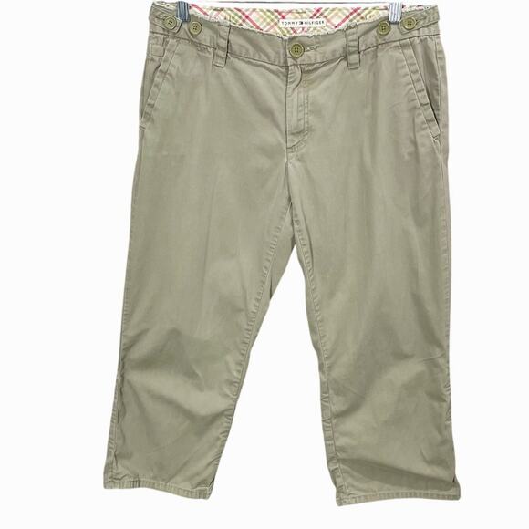 GAP Pants - Vintage Y2K Tommy Hilfiger Green Capris Khaki Cargo Straight Leg Women's Size 6